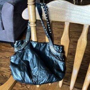 Black leather rocker chick